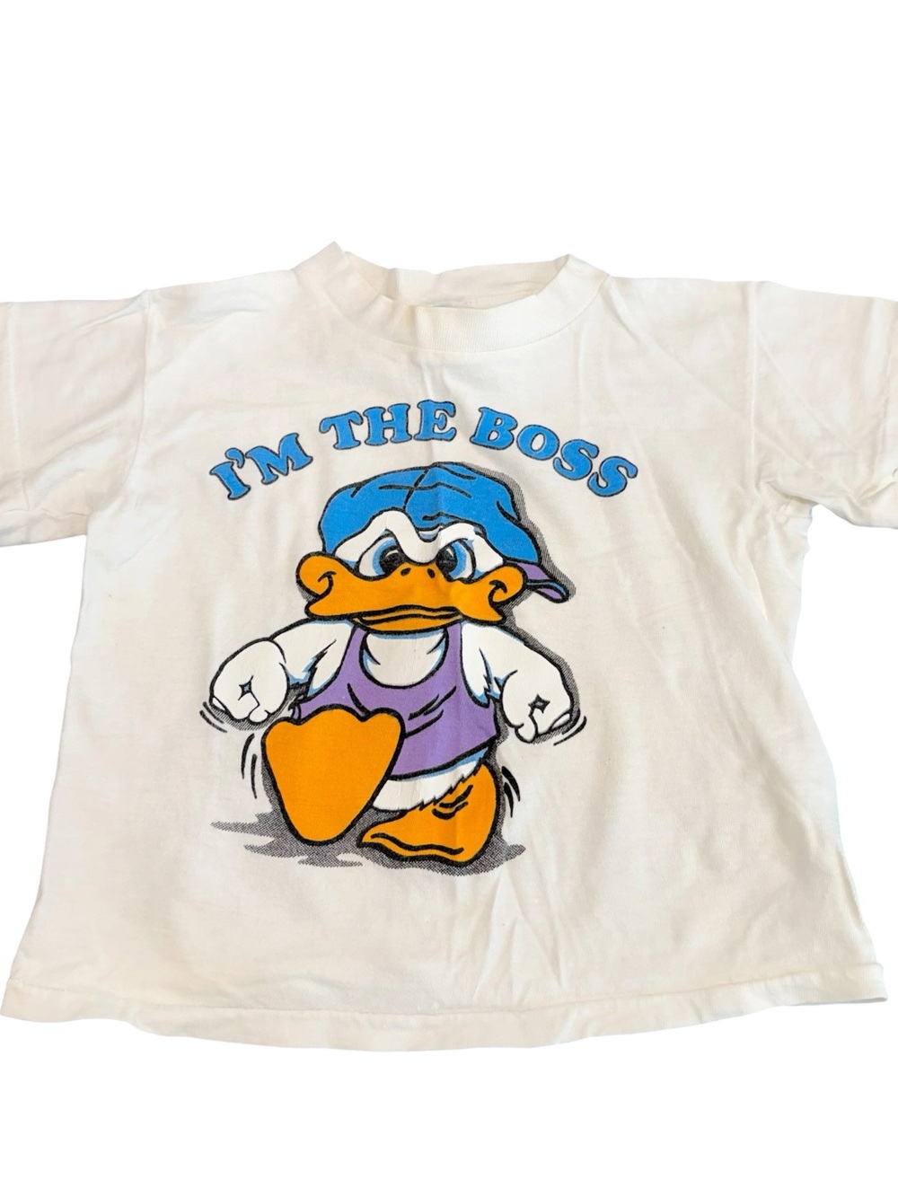 Vintage I’m The Boss t shirt toddler small 2T 3T 90s duck white unisex boys